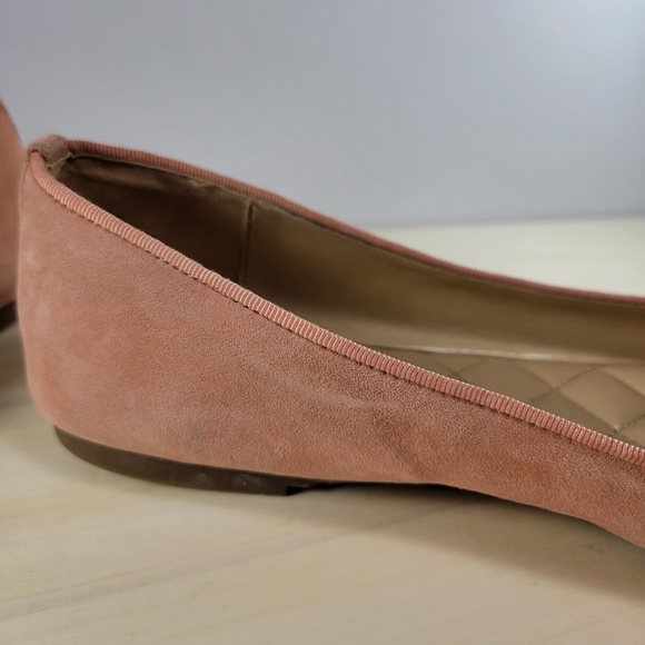 Michael Kors Bow Suede Round Toe Ballet Flats Coral Peachy Women's Size 10 - Picture 12 of 13